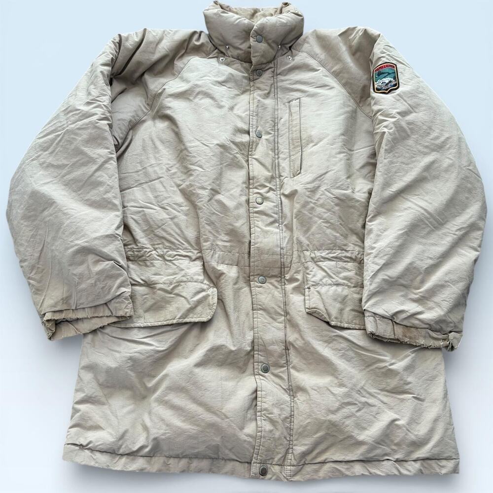 Vintage Polo Ralph Lauren Coat Mens Medium Beige Down Parka 1967 Patch 90s